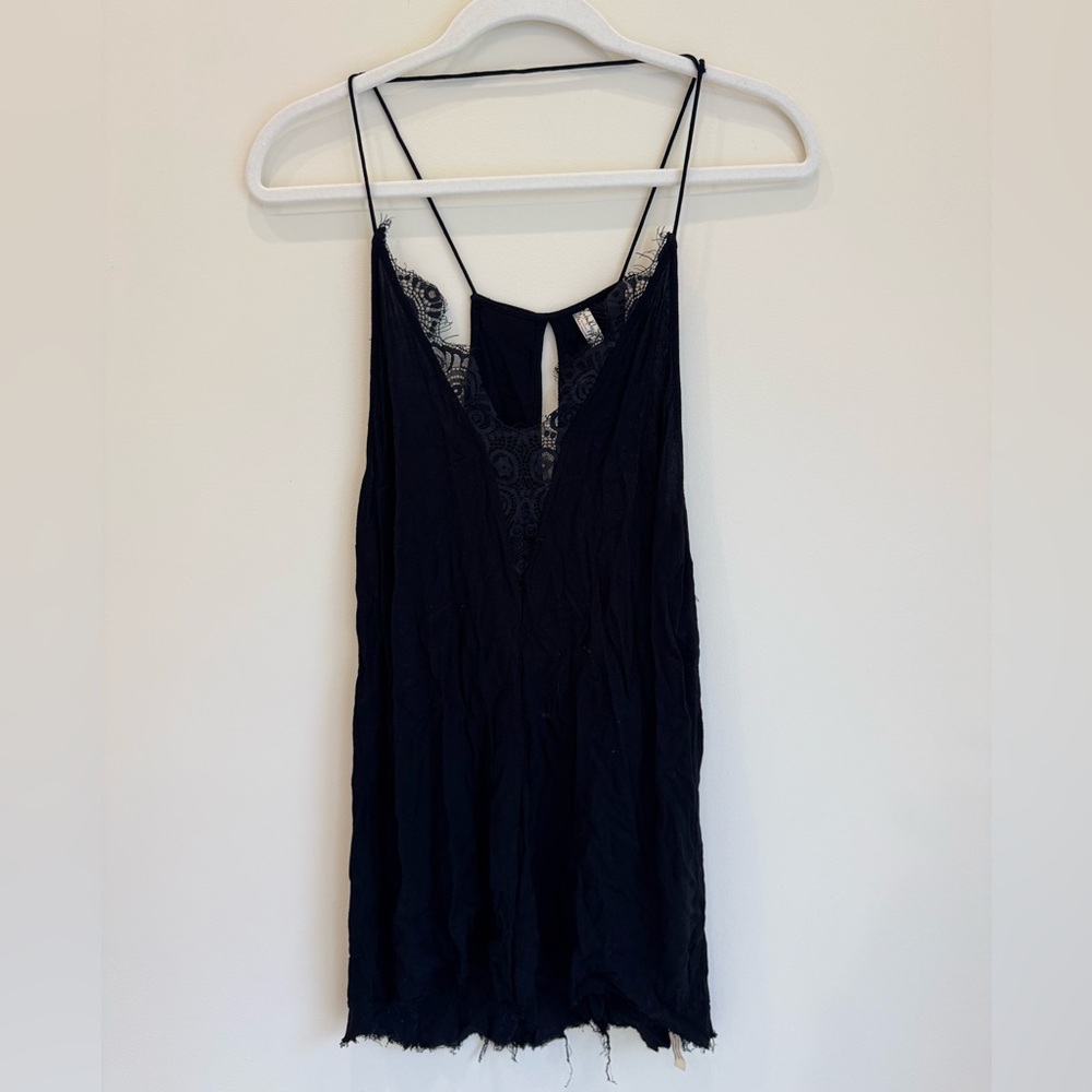 Free People Black Lace Slip Tank Top - Size M
